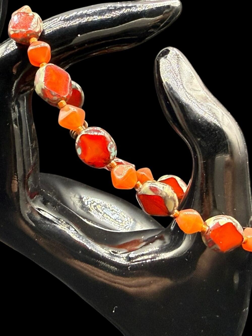 Artisan Handmade Orange Bead Bracelet